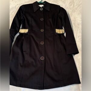 BLOOMINGDALES Vintage Womens Spring Coat w/ Silver Metal Accents. Dressy Stretch